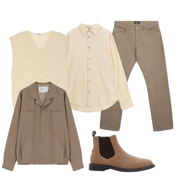 Outfit uomo - Total look #2251422. Stile Trendy per Tutti i giorni. Abbinamento con stivali e stivaletti, jeans, cappotti, maglieria, camicie.