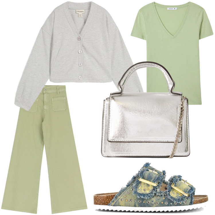 Outfit donna - Comoda. Stile Urban per Tutti i giorni. Abbinamento con felpe, borse a tracolla, t-shirt, jeans, sandali.