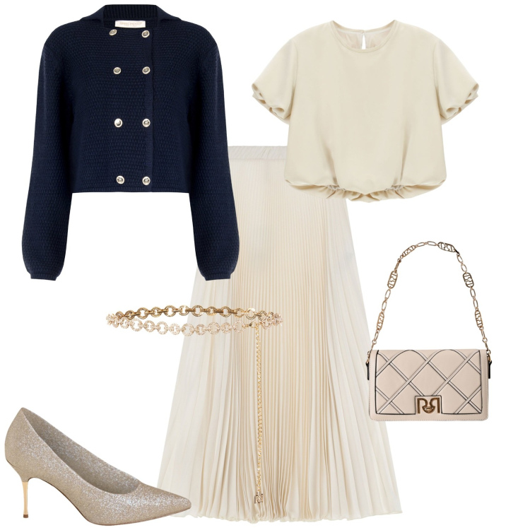Outfit donna - Bon ton cerimonia evento serata speciale. Stile Bon Ton per Cerimonia. Abbinamento con blazer, borse a tracolla, cinture, décolleté, camicie a manica corta, gonne lunghe.