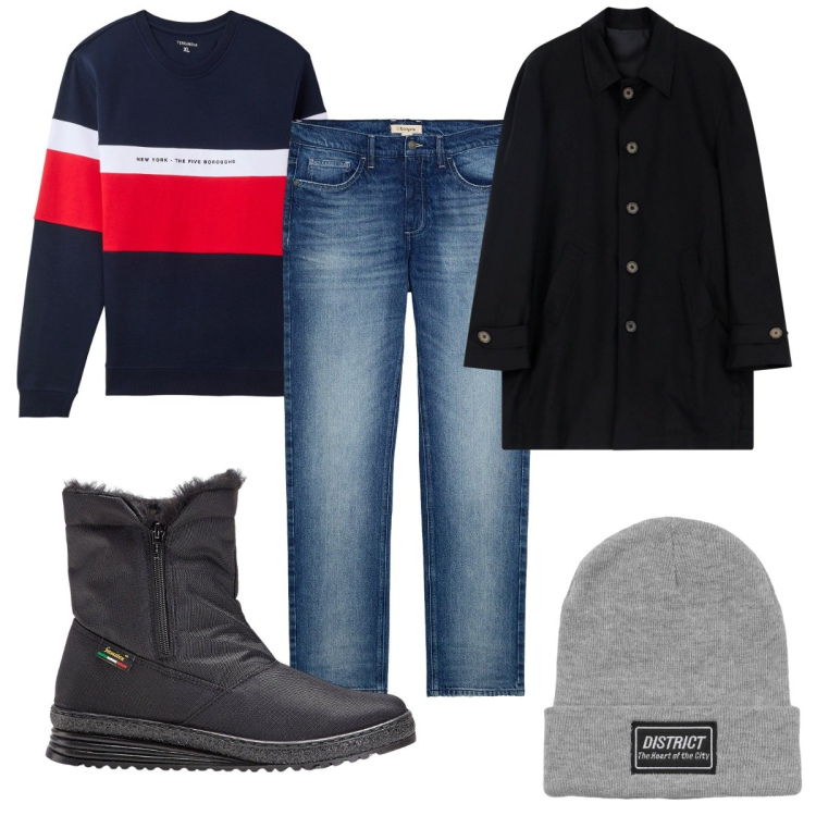 Outfit uomo - Un trench trendy e low cost. Stile Trendy per Tutti i giorni. Abbinamento con stivali e stivaletti, jeans dritti, felpe con cappuccio, berretti, trench.