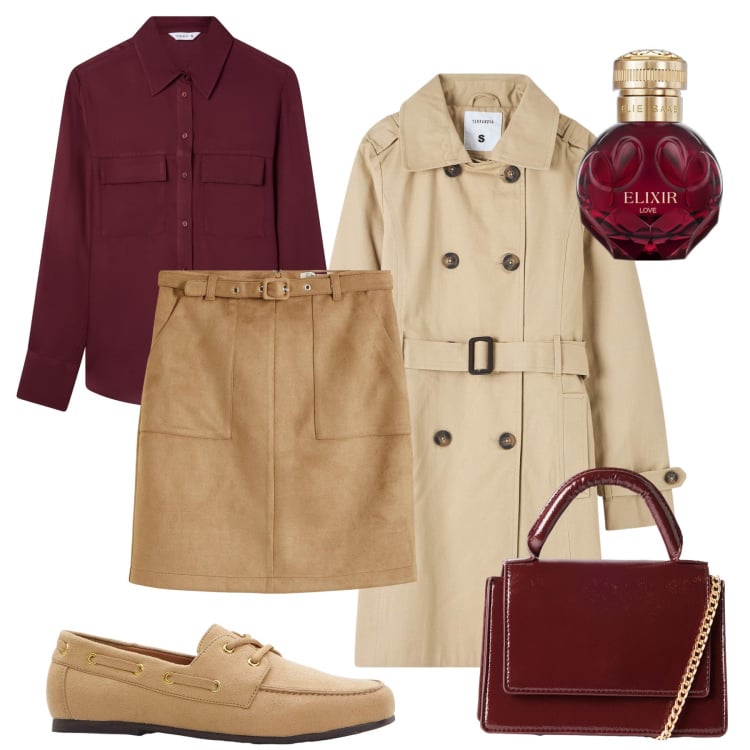 Outfit donna - Gonna e mocassini - @susystyle. Stile Trendy per Tutti i giorni. Abbinamento con gonne, mocassini, profumi, trench, borse a tracolla, camicie.