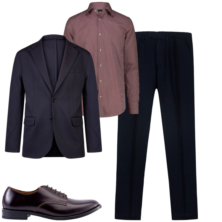 Outfit uomo - La camicia Vichy. Stile Business/Elegante per Tutti i giorni. Abbinamento con giacche, scarpe stringate, pantaloni, camicie.