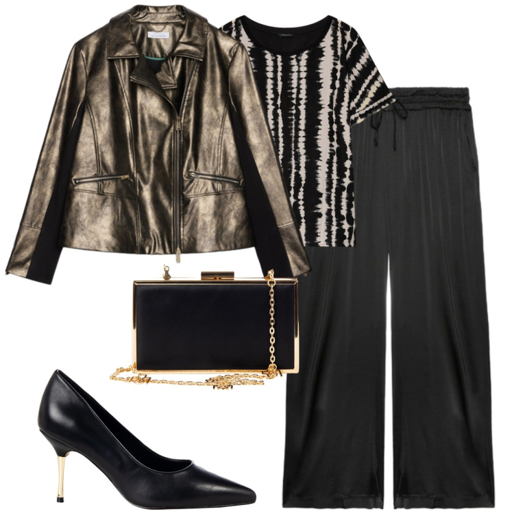 Outfit donna - Cerimonia. Stile Glamour per Cerimonia. Abbinamento con décolleté, pochette, giacche, bluse, pantaloni.