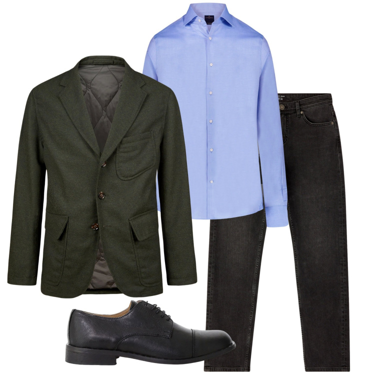 Outfit uomo - Urban style. Stile Urban per Ufficio. Abbinamento con jeans, scarpe stringate, giacche, camicie.
