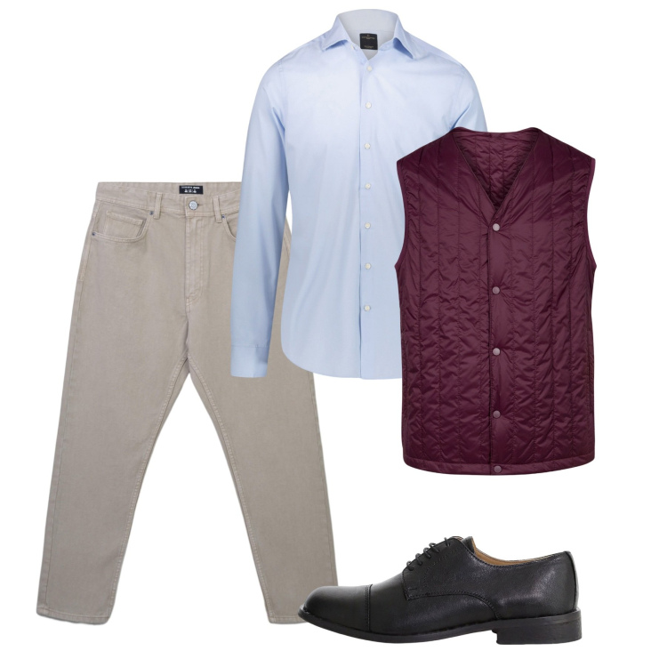 Outfit uomo - Settembre. Stile Casual per Tutti i giorni. Abbinamento con jeans, scarpe stringate, camicie, piumini.