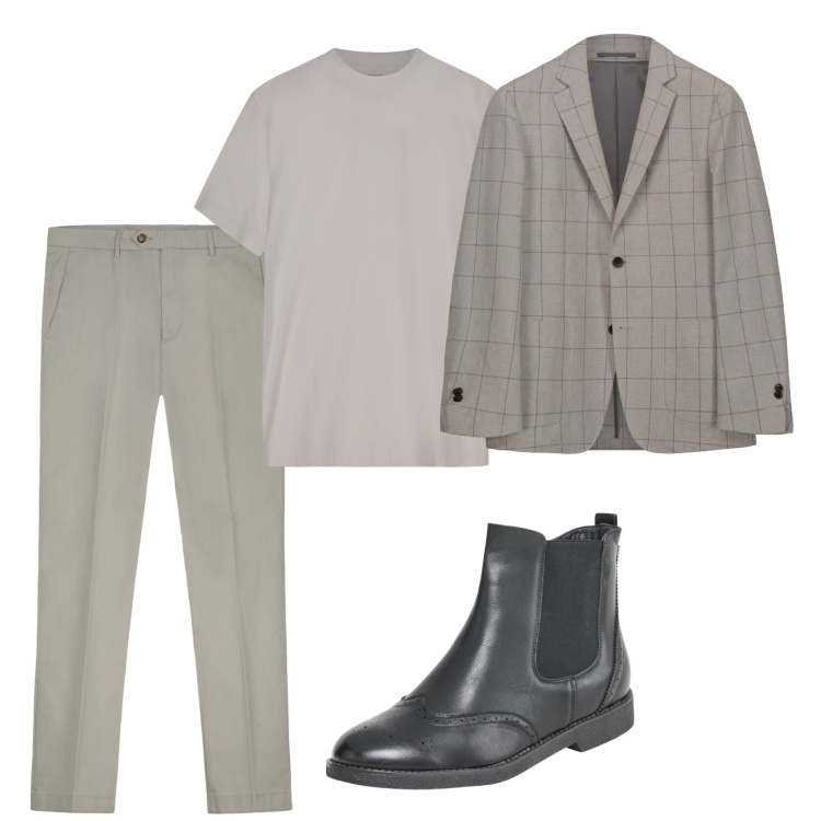 Outfit uomo - I primi stivaletti. Stile Casual per Tutti i giorni. Abbinamento con stivali e stivaletti, giacche, t-shirt, pantaloni chino.