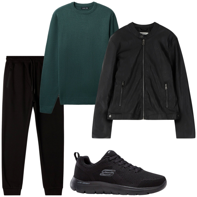 Outfit uomo - Basic. Stile Casual per Tutti i giorni. Abbinamento con sneakers, pantaloni, maglieria, giacche.