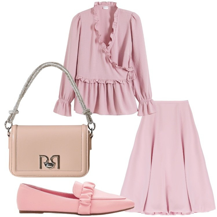 Outfit donna - Bon ton. Stile Bon Ton per Serata fuori. Abbinamento con mocassini, camicie, borse a mano, gonne longuette.