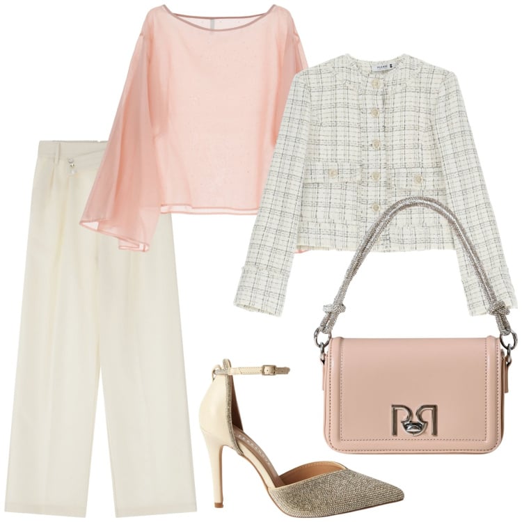 Outfit donna - Total look #2252460. Stile Chic per Serata fuori. Abbinamento con décolleté, blazer, borse a mano, bluse, pantaloni.