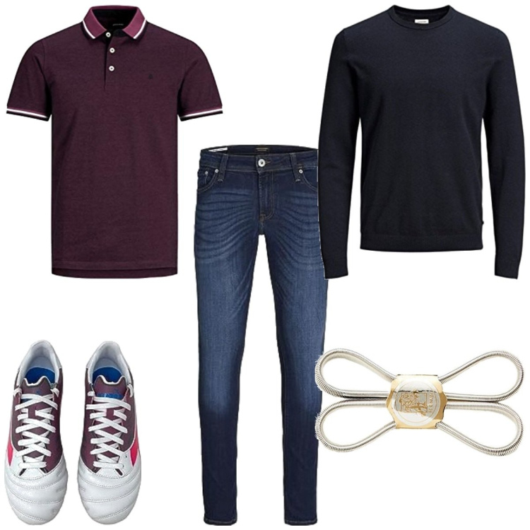 Outfit homme - Casual #15442. Style Casual pour Tous les jours. Assortir avec jean skinny, bracelets, polos, pulls, sneakers.