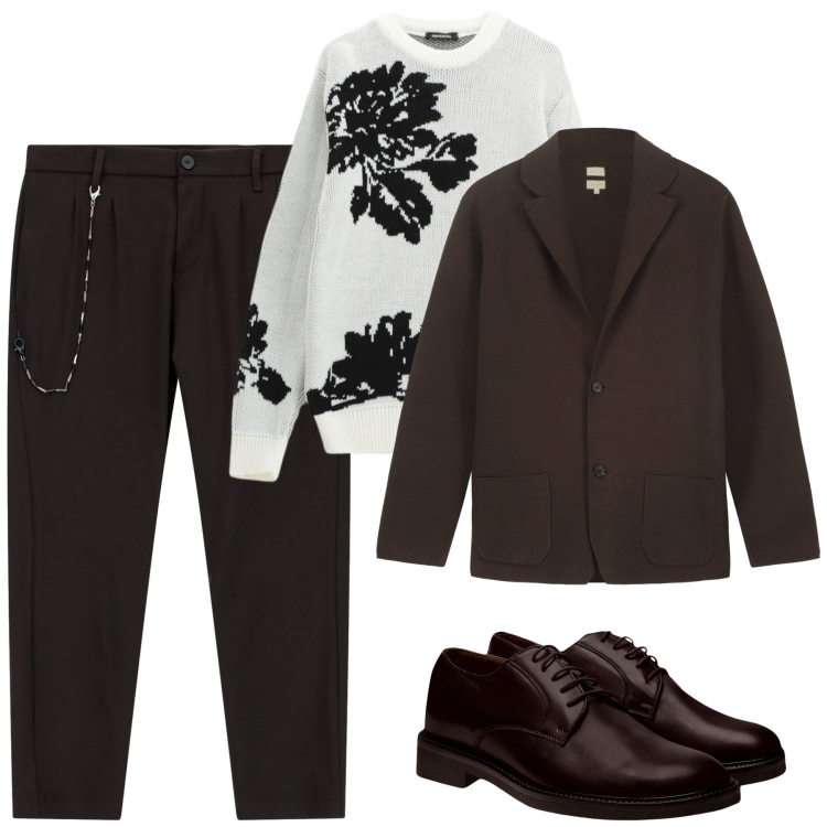 Outfit uomo - City. Stile Trendy per Tutti i giorni. Abbinamento con pantaloni, pullovers, scarpe stringate, giacche.