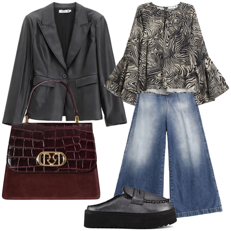 Outfit donna - Please what an office look!!!. Stile Urban per Ufficio. Abbinamento con camicie, jeans, blazer, borse a mano, mocassini.