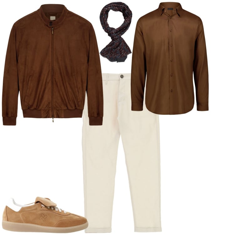 Outfit uomo - Total look #2252679. Stile Trendy per Tutti i giorni. Abbinamento con sneakers, pantaloni, giacche, camicie, sciarpe.