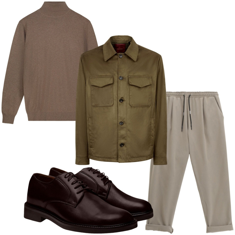 Outfit uomo - Colori caldi. Stile Casual per Tutti i giorni. Abbinamento con pantaloni, scarpe stringate, giacche, maglieria.