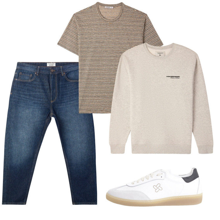 Outfit uomo - Settembre. Stile Casual per Tutti i giorni. Abbinamento con jeans, t-shirt, felpe, sneakers.