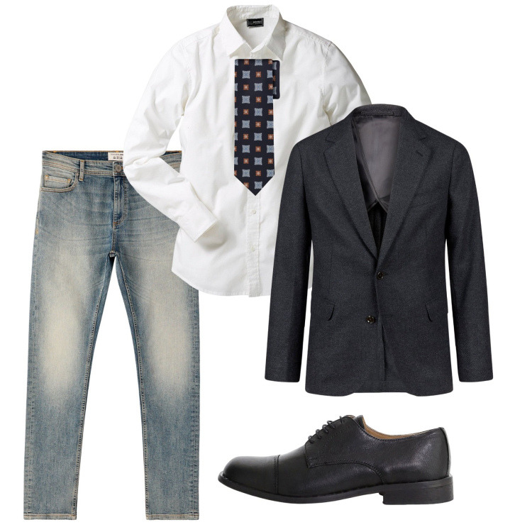 Outfit uomo - Sexy così. Stile Casual per Serata speciale. Abbinamento con camicie, jeans skinny, scarpe stringate, giacche, cravatte.