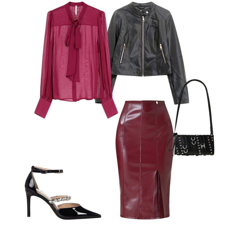 Outfit donna - Passeggiata autunnale. Stile Casual chic per Tutti i giorni. Abbinamento con gonne longuette, borse a spalla, décolleté, giacche, camicie.