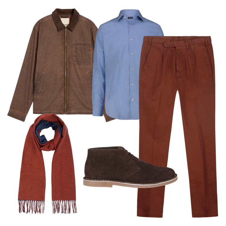 Outfit uomo - Brunch d\'autunno!. Stile Business/Elegante per Tutti i giorni. Abbinamento con giacche, stivali e stivaletti, pantaloni, camicie, sciarpe.