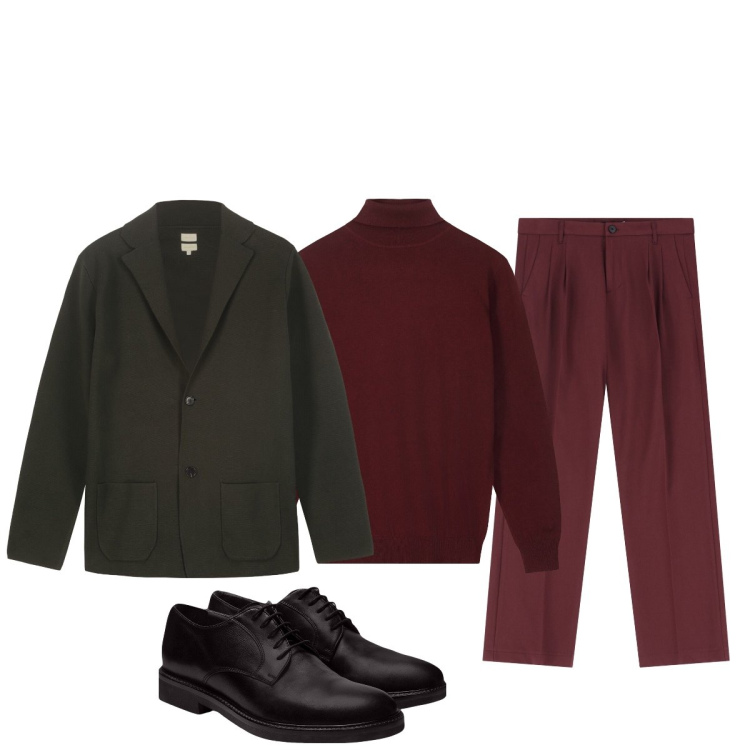 Outfit uomo - Total look #2252844. Stile Trendy per Tutti i giorni. Abbinamento con pantaloni, scarpe stringate, maglieria, giacche.