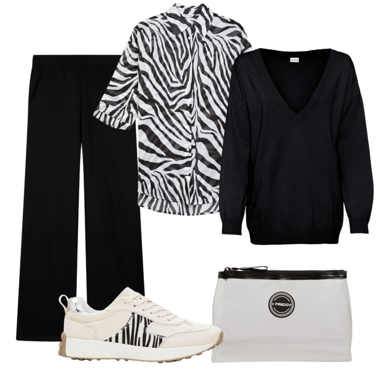 Outfit donna - Urban Zebra. Stile Urban per Tutti i giorni. Abbinamento con maglieria, sneakers, camicie, pantaloni, valigie.
