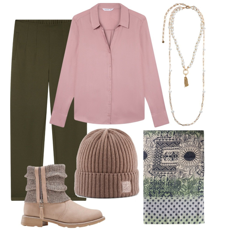 Outfit donna - Un soffio di seta e lana. Stile Chic per Tutti i giorni. Abbinamento con stivaletti, camicie, pantaloni chino, stole, collane, berretti.