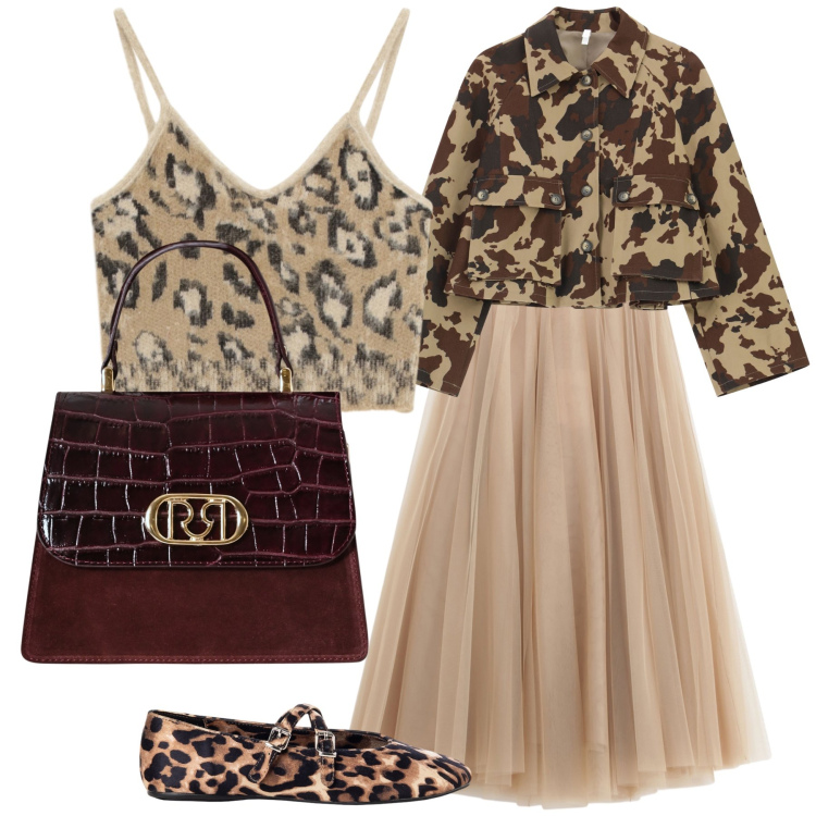 Outfit donna - La gonna è romantica. Stile Urban per Ufficio. Abbinamento con ballerine, borse a mano, top, cappotti, gonne lunghe.