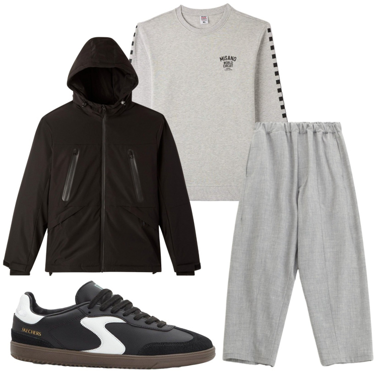 Outfit uomo - Total look #2253404. Stile Casual per Sport. Abbinamento con sneakers, giacche, felpe, pantaloni.
