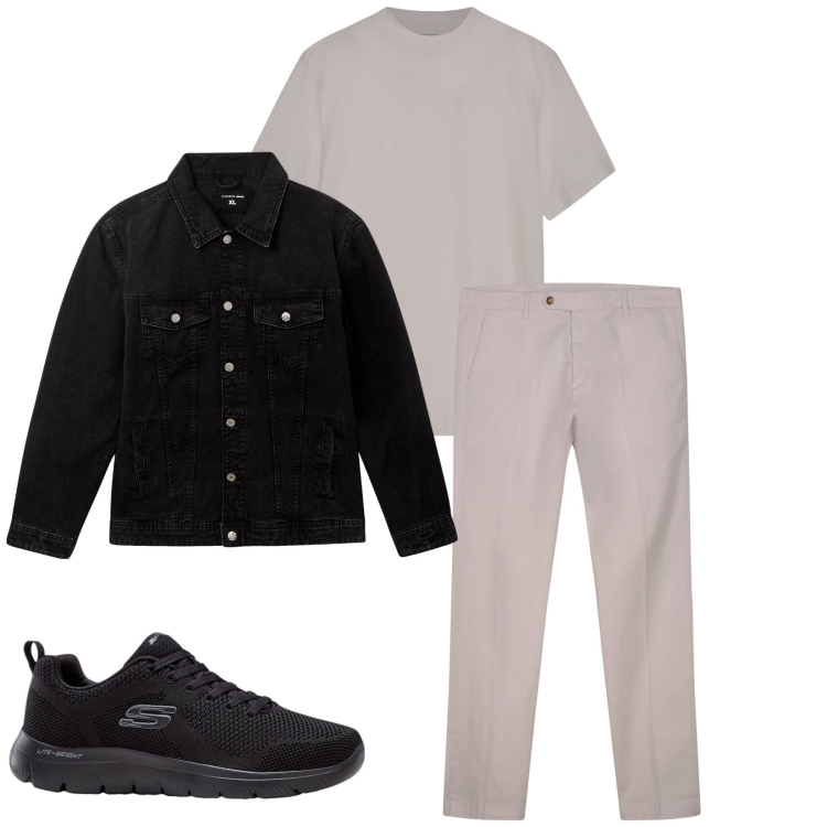 Outfit uomo - Total look #2253409. Stile Casual per Tutti i giorni. Abbinamento con sneakers, giacche, pantaloni chino, t-shirt.