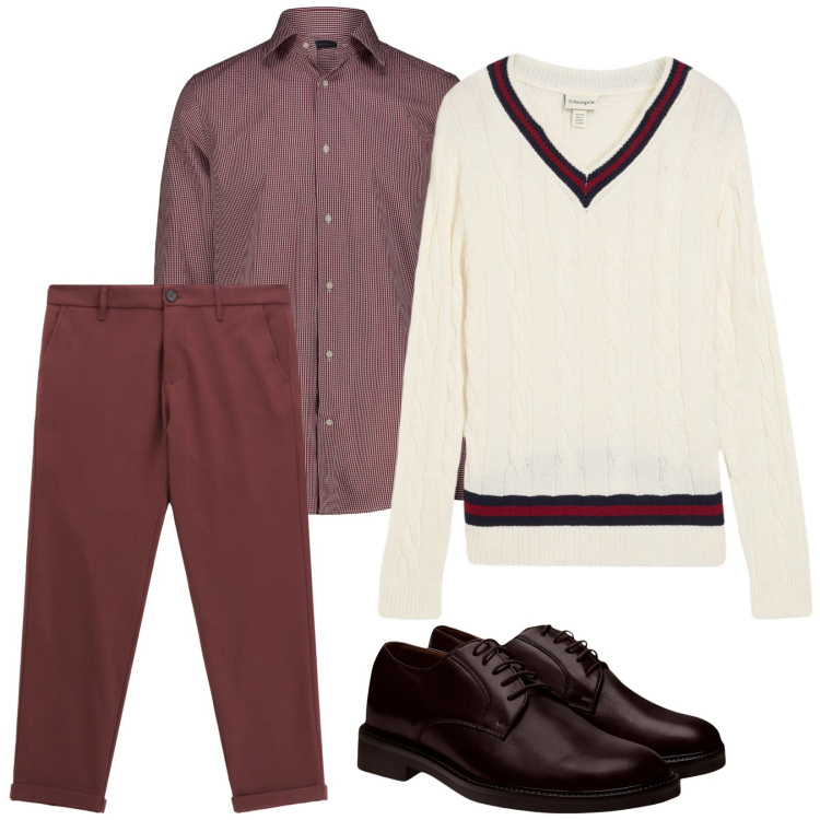 Outfit uomo - Total look #2253631. Stile Trendy per Serata speciale. Abbinamento con maglieria, pantaloni, scarpe stringate, camicie.