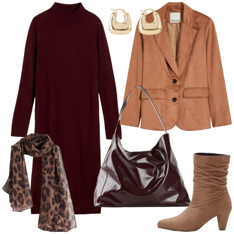 Outfit donna - Bonprix - neutral by Nature. Stile Casual chic per Tutti i giorni. Abbinamento con orecchini, stivaletti, blazer, vestiti, sciarpe, shopping bag.
