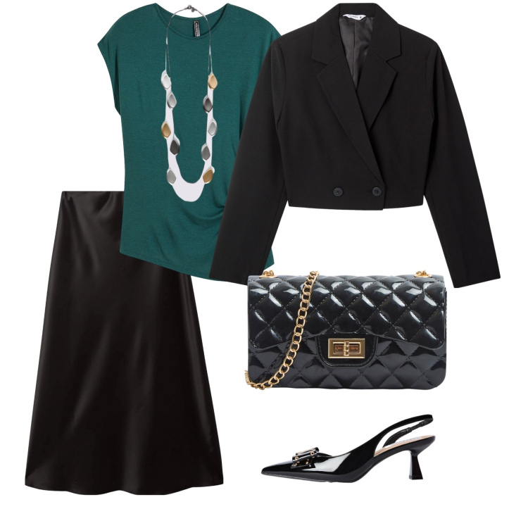 Outfit donna - Bantoa saldi. per Serata fuori. Abbinamento con bluse, borse a tracolla, blazer, gonne lunghe, décolleté, collane.