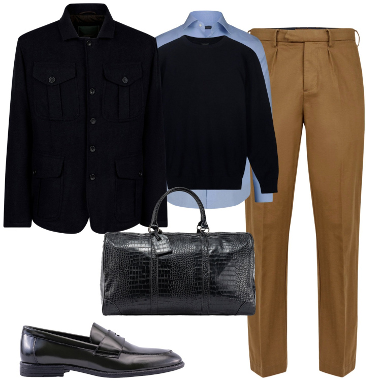 Outfit uomo - La giacca con imbottitura leggera. Stile Urban per Tutti i giorni. Abbinamento con pantaloni, borse sportive, giacche, maglieria, scarpe stringate, camicie.