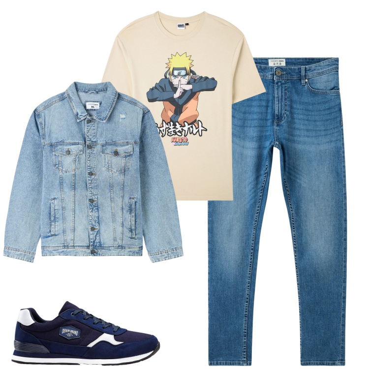 Outfit uomo - Total look #2253725. Stile Casual per Tutti i giorni. Abbinamento con sneakers, jeans skinny, giacche, t-shirt.