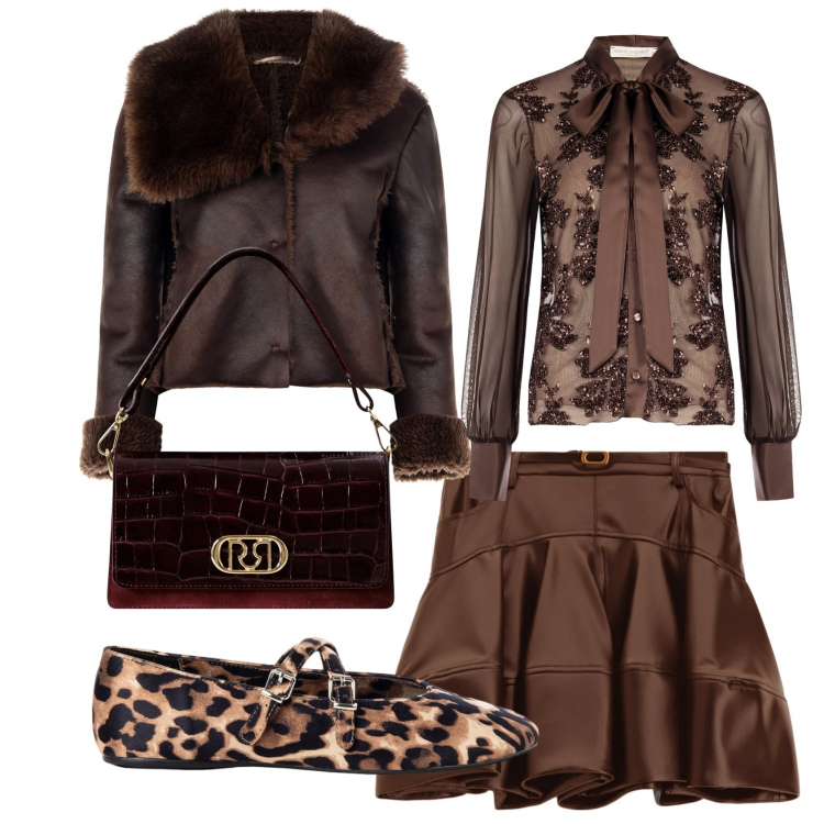 Outfit donna - Autunno così. Stile Casual chic per Tutti i giorni. Abbinamento con giacche, ballerine, borse a mano, camicie, minigonne.