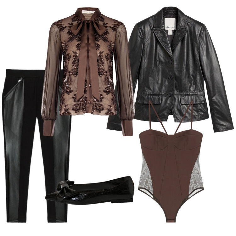Outfit donna - Un body perfetto. per Cerimonia. Abbinamento con blazer, camicie, ballerine, body, leggings.