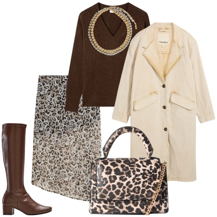 Outfit donna - Per tutto il giorno. per Tutti i giorni. Abbinamento con gonne longuette, stivali, trench, maglieria, borse a tracolla, collane.