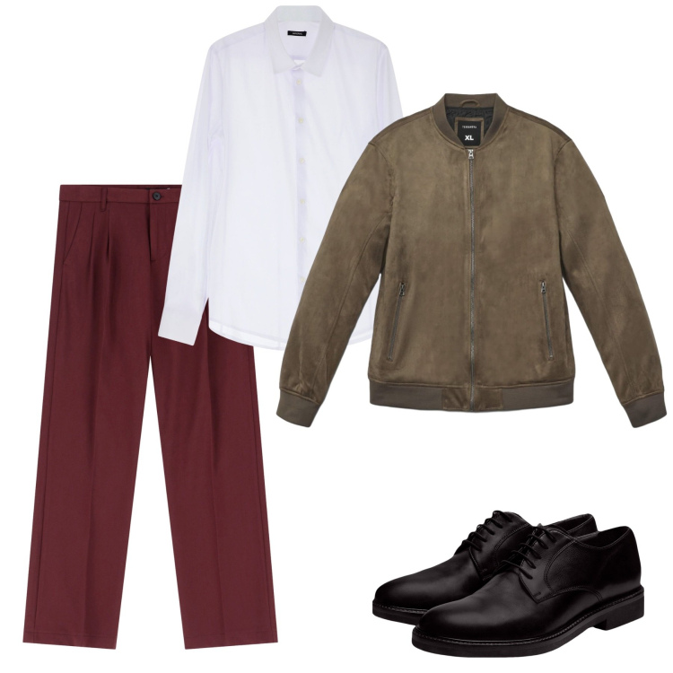 Outfit uomo - Settembre. Stile Trendy per Tutti i giorni. Abbinamento con giacche, camicie, pantaloni, scarpe stringate.
