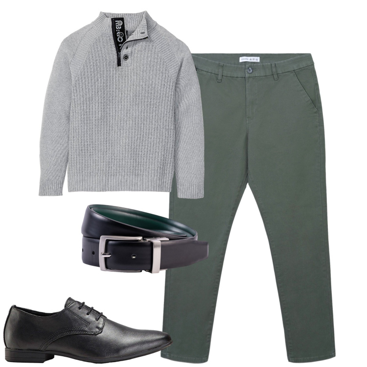 Outfit uomo - Total look #2253865. Stile Urban per Tutti i giorni. Abbinamento con scarpe stringate, maglieria, pantaloni chino, cinture.