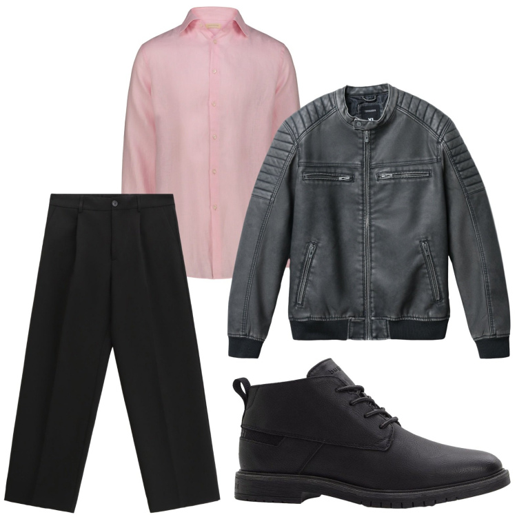Outfit uomo - Apericena. Stile Trendy per Serata speciale. Abbinamento con stivali e stivaletti, giacche, pantaloni, camicie.