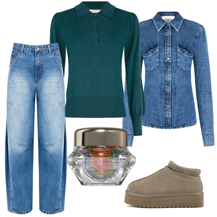 Outfit donna - Jeans perfetti. Stile Trendy per Tutti i giorni. Abbinamento con ombretti, jeans, camicie, polo, sabot.