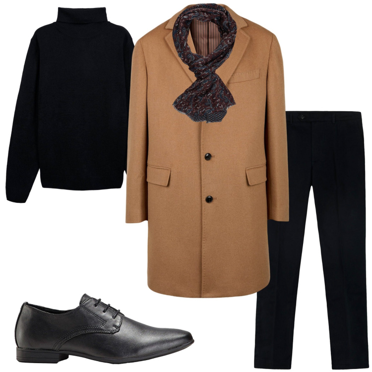 Outfit uomo - Business men. Stile Business/Elegante per Ufficio. Abbinamento con scarpe stringate, maglieria, cappotti, pantaloni, sciarpe.