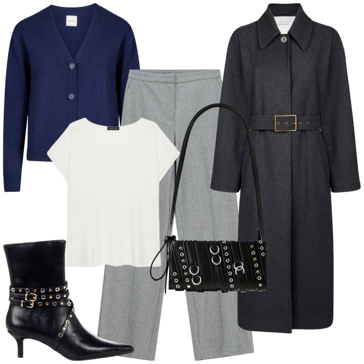 Outfit donna - Bantoa - Fall Mid Season Sale. Stile Chic per Tutti i giorni. Abbinamento con borse a spalla, stivaletti, pantaloni a palazzo, cardigans, cappotti, t-shirt.