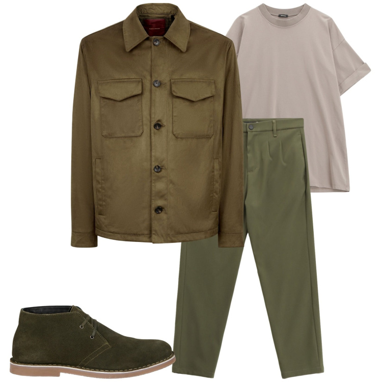 Outfit uomo - Total look #2254153. Stile Casual per Tutti i giorni. Abbinamento con t-shirt, pantaloni, giacche, stivali e stivaletti.