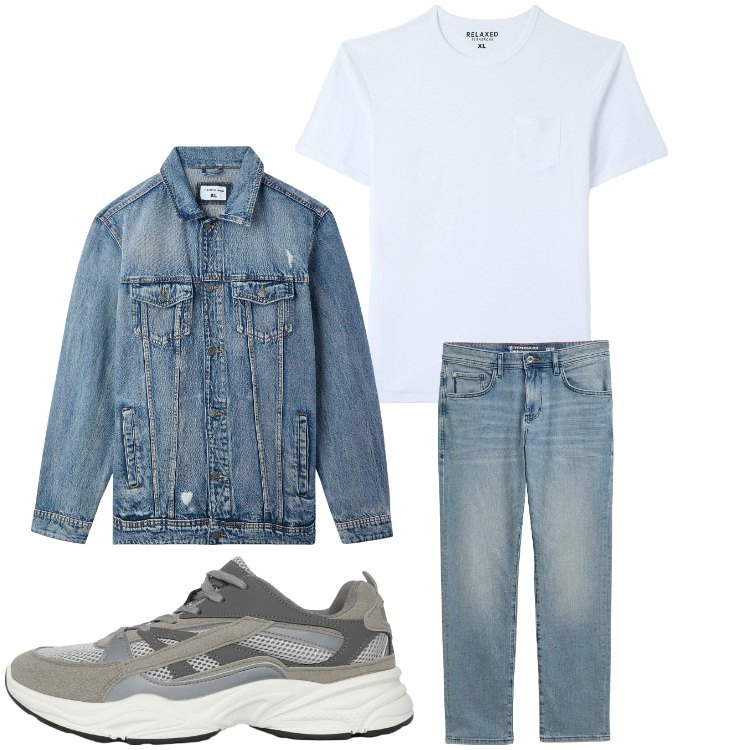 Outfit uomo - Jeans. Stile Casual per Tutti i giorni. Abbinamento con jeans dritti, giacche, sneakers, t-shirt.