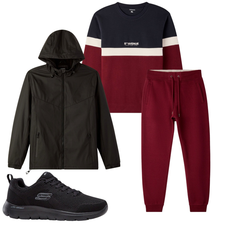 Outfit uomo - Total look #2254182. Stile Casual per Sport. Abbinamento con sneakers, pantaloni, felpe, giacche sportive.