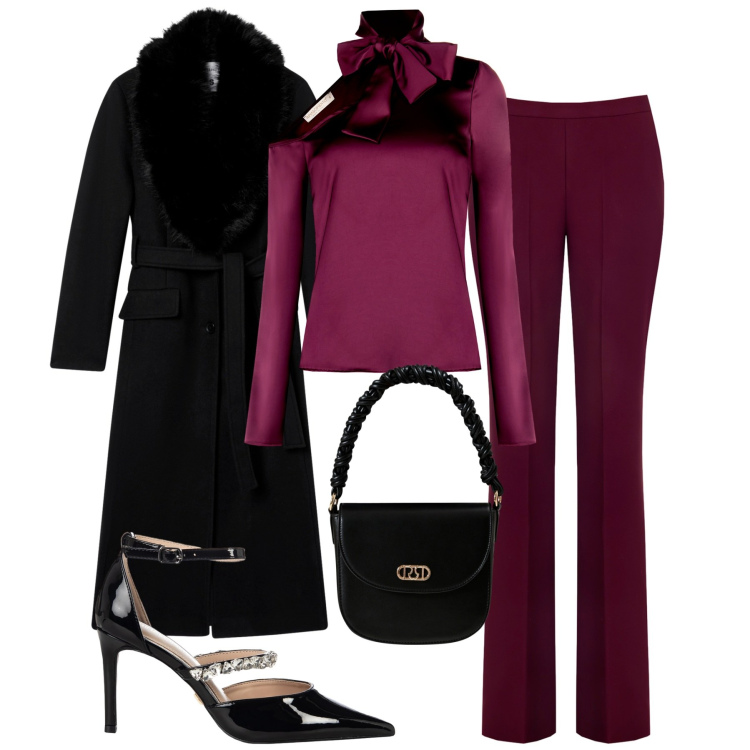 Outfit donna - Il top scollo a cuore. Stile Chic per Serata fuori. Abbinamento con cappotti, pantaloni, borse a mano, décolleté, bluse.