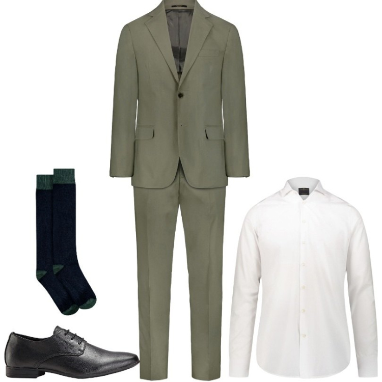 Outfit uomo - Total look #2254244. Stile Business/Elegante per Ufficio. Abbinamento con scarpe stringate, camicie, abiti, calzini.