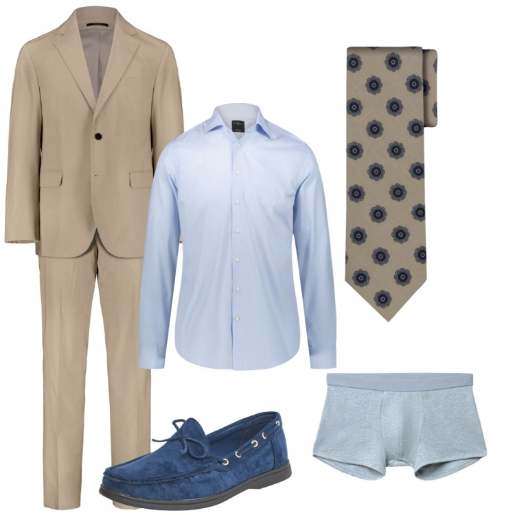 Outfit uomo - In ufficio. Stile Business/Elegante per Ufficio. Abbinamento con boxer, scarpe stringate, abiti, camicie, cravatte.