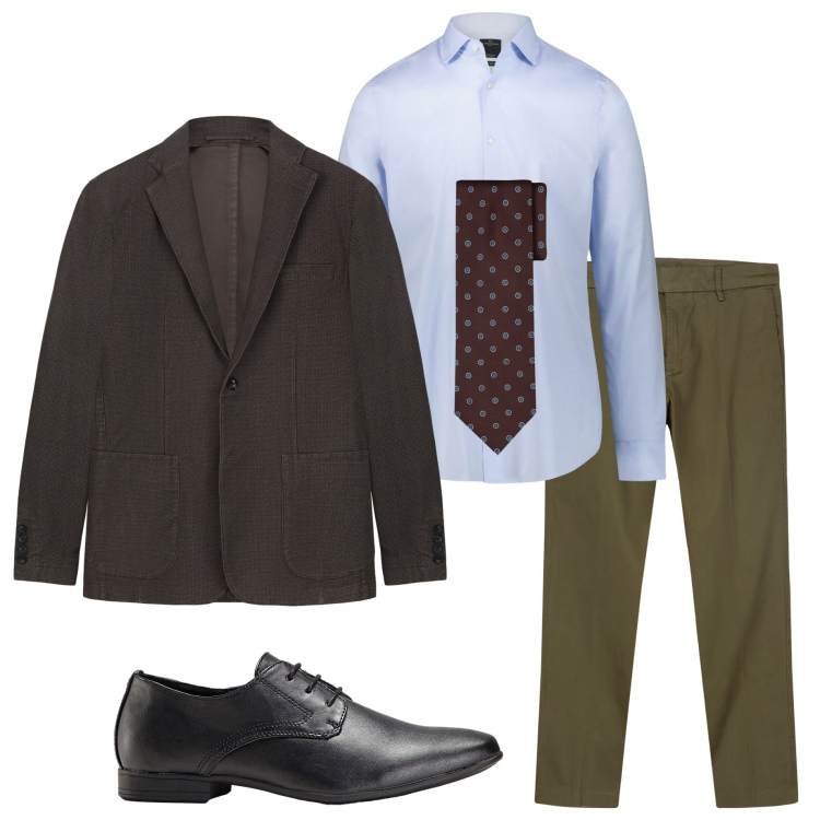Outfit uomo - In ufficio con Doppelganger. Stile Business/Elegante per Ufficio. Abbinamento con scarpe stringate, camicie, pantaloni chino, giacche, cravatte.