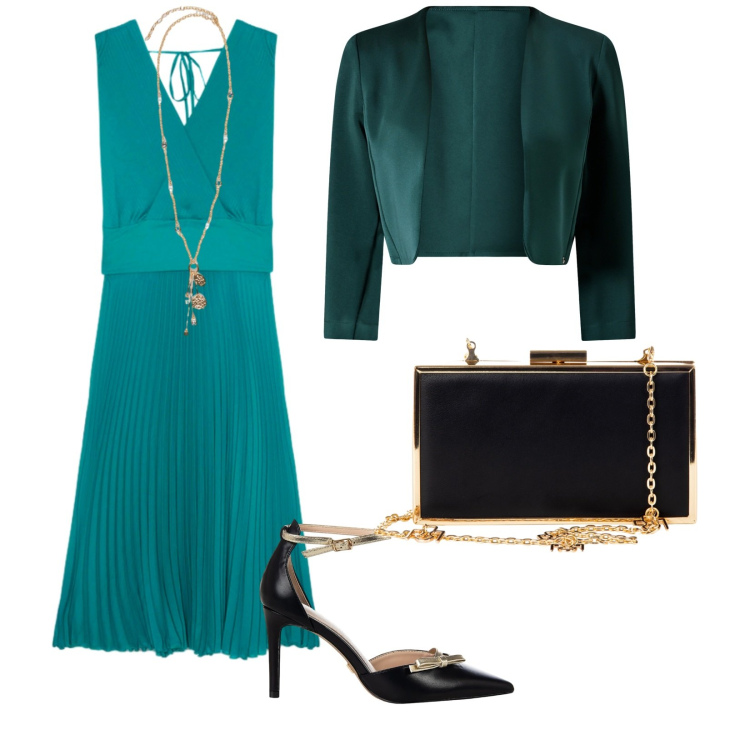 Outfit donna - Matrimonio. per Cerimonia. Abbinamento con bolero, décolleté, pochette, vestiti lunghi, ciondoli.
